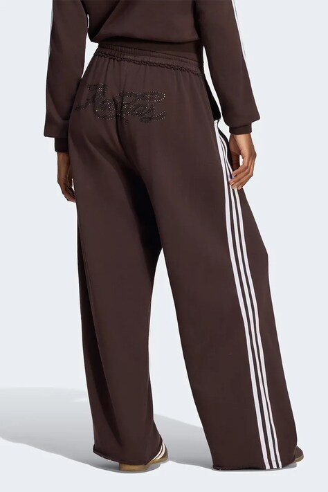 adidas Originals Spodnie dresowe damskie bawełniane brązowe high waist LE8324