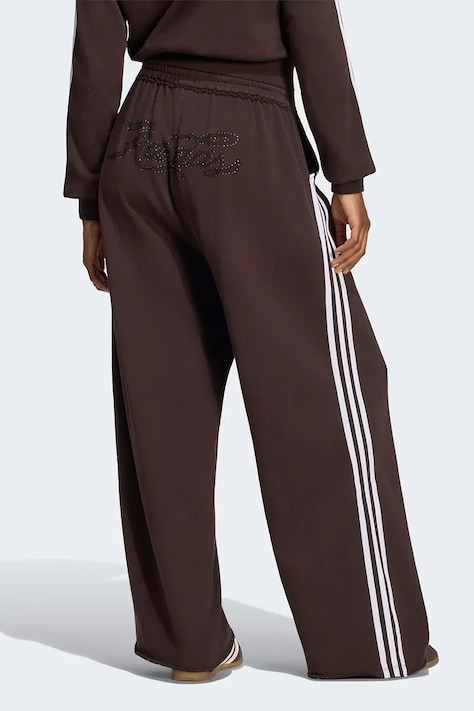 adidas Originals Spodnie dresowe damskie bawełniane brązowe high waist LE8324