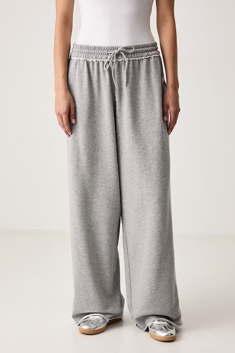 adidas Originals Teplákové nohavice dámske bavlnené sivé high waist LE8322