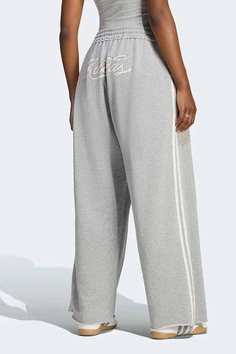 adidas Originals Spodnie dresowe damskie bawełniane szare high waist LE8322