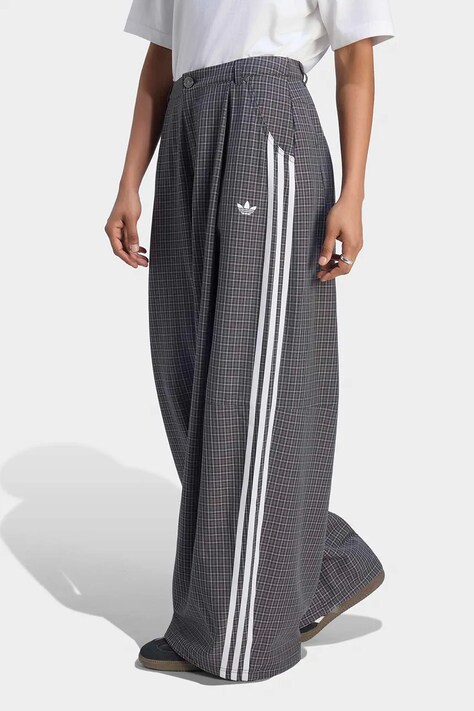 adidas Originals Pantaloni pentru femei Checks negri regular waist LD5340