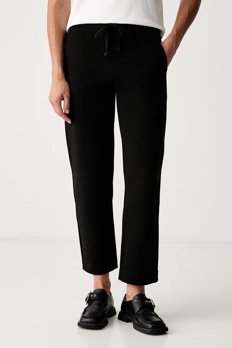 MM by Max Mara spodnie dresowe damskie z bawełną MMLZINNIA czarne high waist 2626786107600