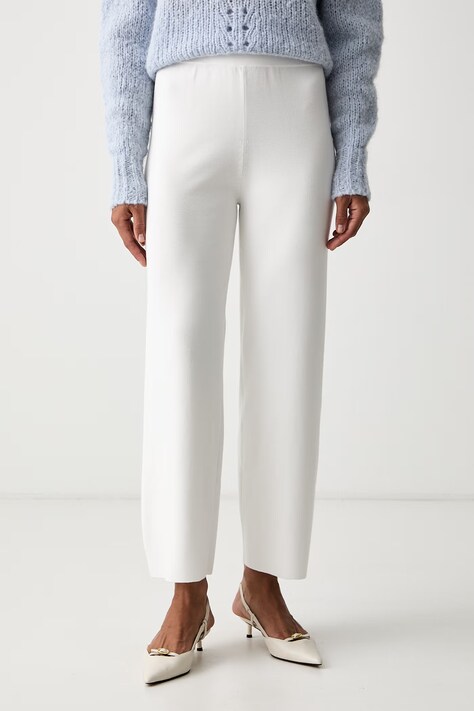 MM by Max Mara spodnie damskie z wiskozą MMLROTONDO białe high waist 2626336017600