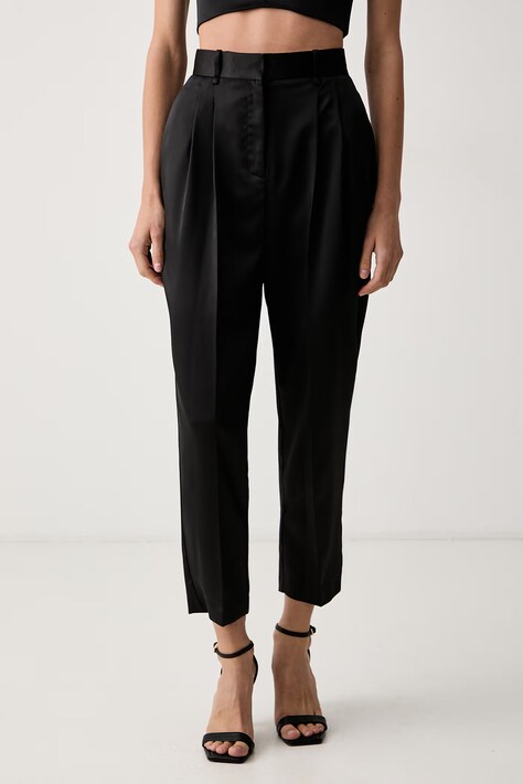 Elisabetta Franchi Spodnie garniturowe damskie czarne high waist PA20366E2