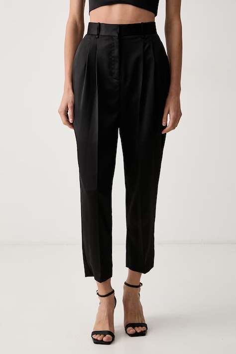 Elisabetta Franchi Spodnie garniturowe damskie czarne high waist PA20366E2