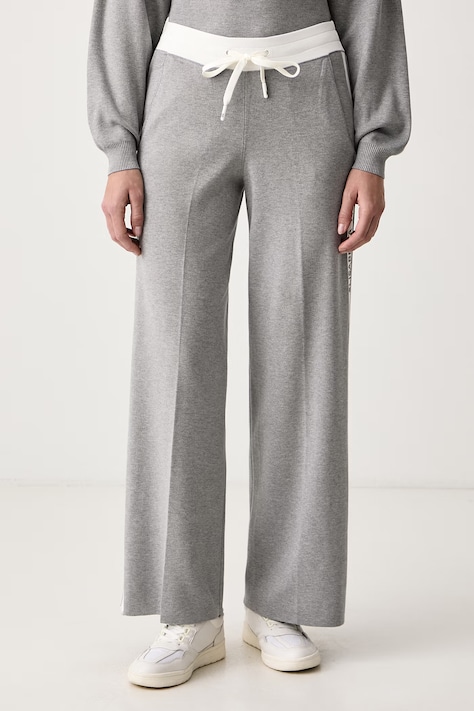 Elisabetta Franchi Spodnie dresowe damskie z wiskozą szare high waist KP75S66E2