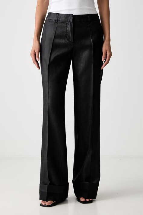 Our Legacy spodnie z lyocellu damskie czarne regular waist W4264HLB