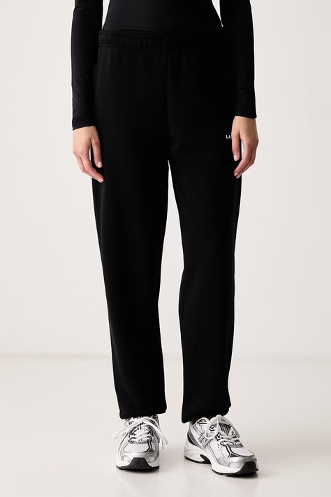 La Mania Spodnie dresowe damskie z bawełną SEASON czarne high waist
