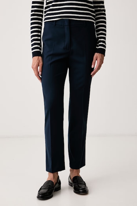 Weekend Max Mara Spodnie damskie wełniane WKDCANON granatowe regular waist 2625136141600
