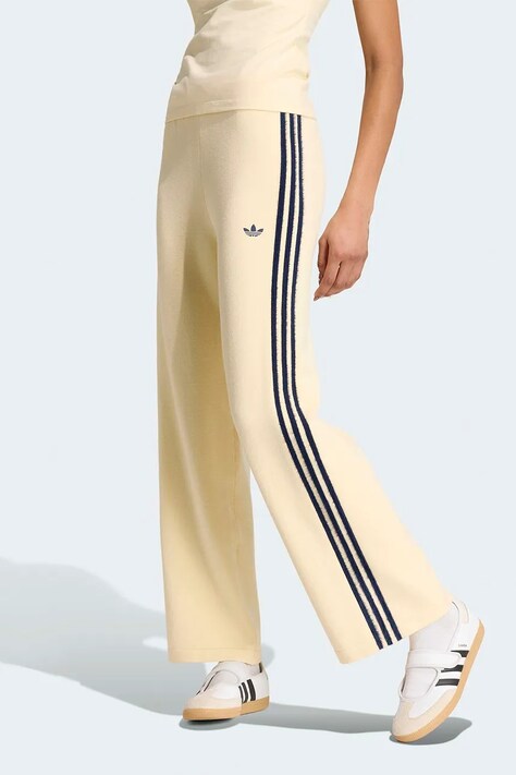 adidas Originals Παντελόνι επίσημο γυναικείο Knit Firebird κίτρινο ψηλή KS7363