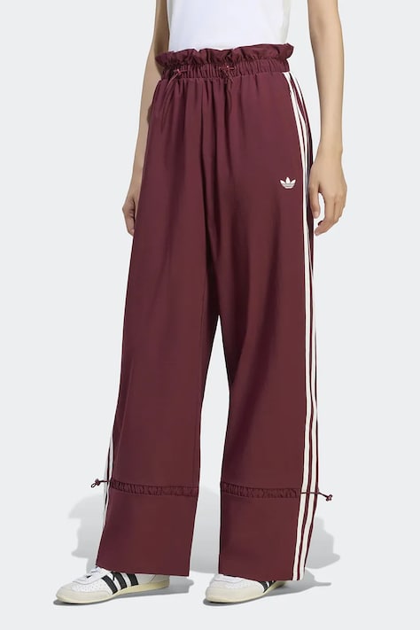 adidas Originals Spodnie dresowe damskie Nylon Paper Bag bordowe high waist LG4281