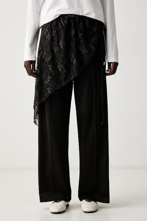 adidas Originals спортивные штаны для женщин с хлопком Lace Injection коричневые high waist LG4275