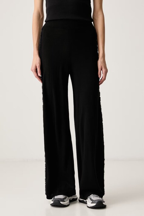 EA7 Emporio Armani Spodnie damskie z wełną czarne high waist AF26685.7W001560