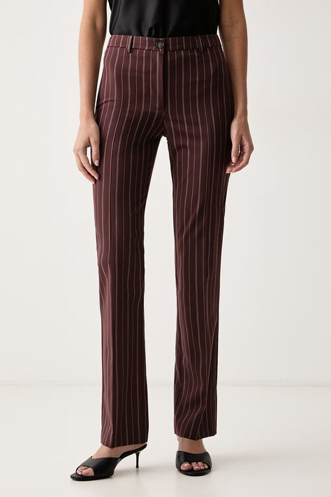 Patrizia Pepe Spodnie damskie z wiskozą brązowe regular waist 8P0521 C7001