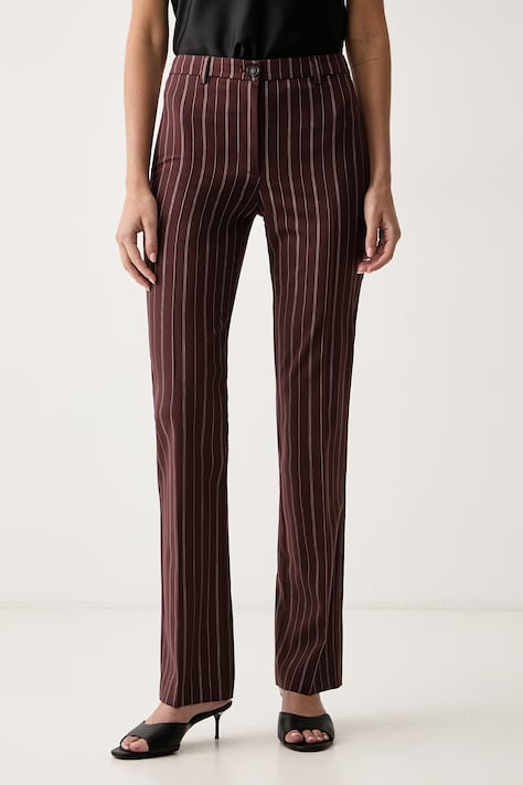 Patrizia Pepe Spodnie damskie z wiskozą brązowe regular waist 8P0521 C7001