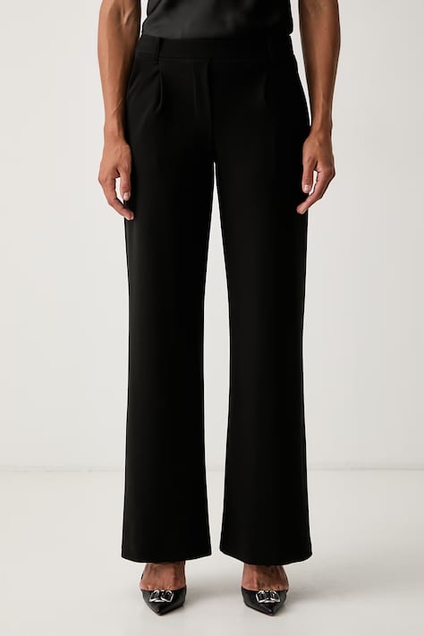 Patrizia Pepe spodnie damskie z wiskozą czarne high waist 8P0462 C8001
