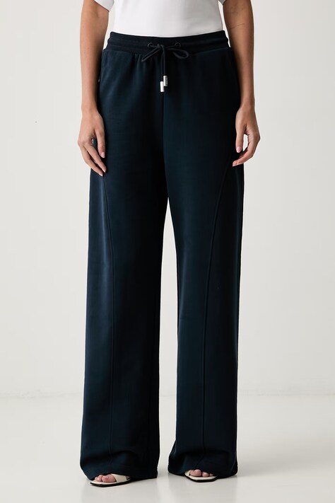 Patrizia Pepe spodnie dresowe damskie bawełniane granatowe high waist 8P0064 J079