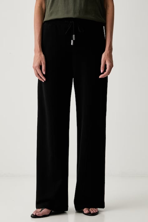 Patrizia Pepe spodnie dresowe damskie bawełniane czarne high waist 8P0064 J079