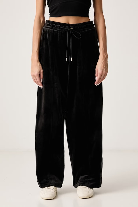 Puma Спортивные штаны для женщин из велюра Essentials Elevated чёрные high waist 694022