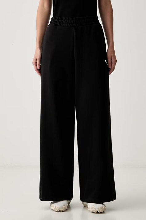 Puma spodnie dresowe damskie z bawełną Essentials czarne high waist 692919