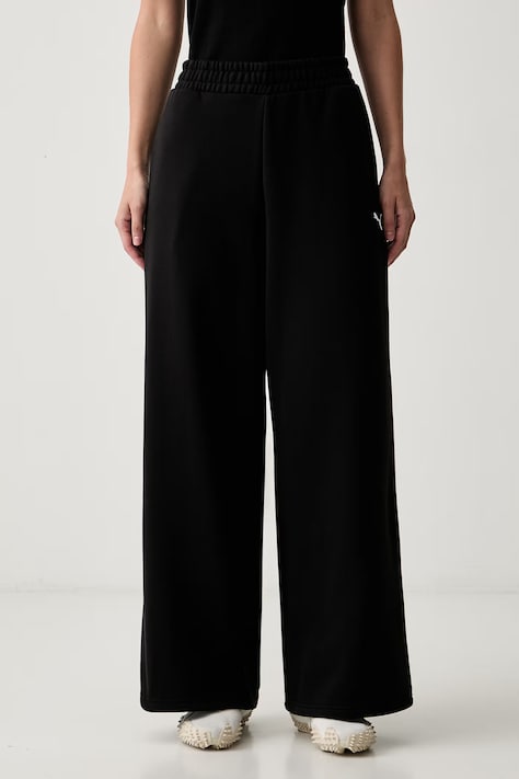Puma spodnie dresowe damskie z bawełną Essentials czarne high waist 692919