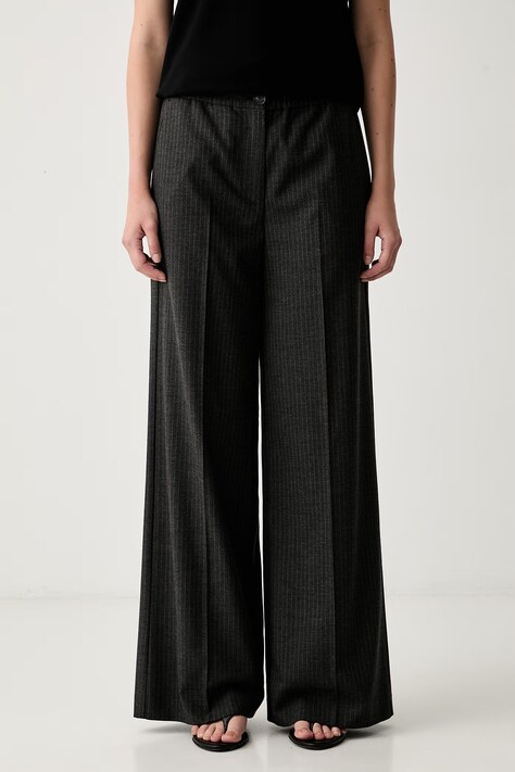 Marc O'Polo spodnie damskie z wiskozą szare high waist 5000014604