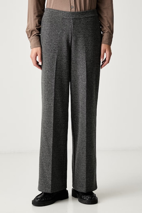 Marc O'Polo spodnie straight damskie z bawełną szare high waist 5000012878