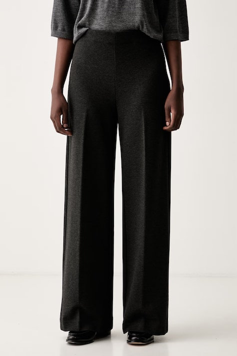 Marc O'Polo spodnie wide leg damskie z wiskozą szare high waist 5000012535
