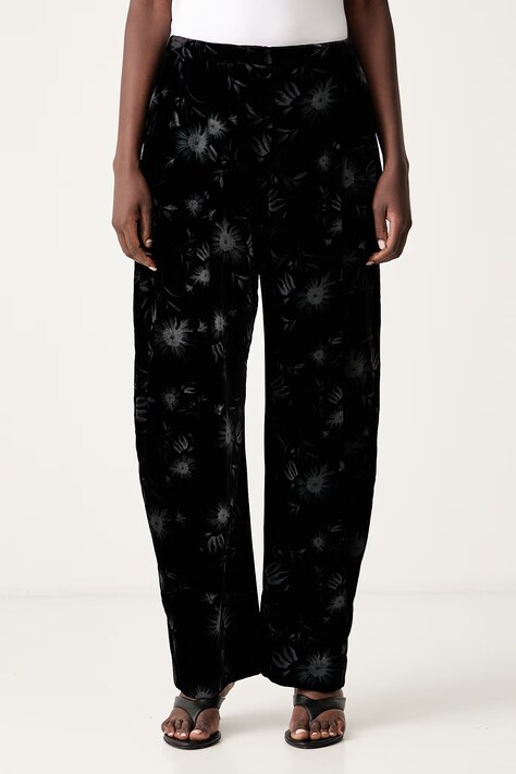 Pinko nohavice dámske zamatové čierne high waist 107496 A3DV