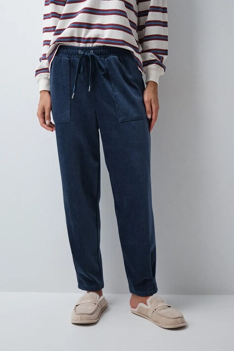 women'secret Spodnie damskie granatowe regular waist 3704550