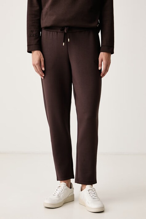 Joop! Spodnie dresowe damskie z modalem brązowe regular waist 30105387