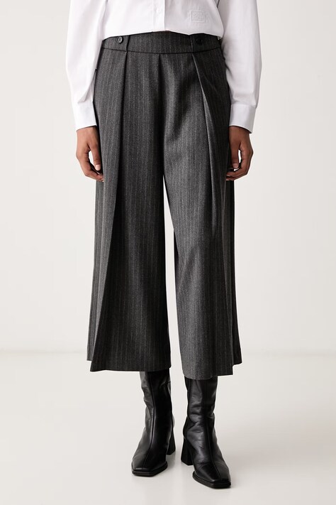 Joop! Spodnie capri damskie szare high waist 30104837