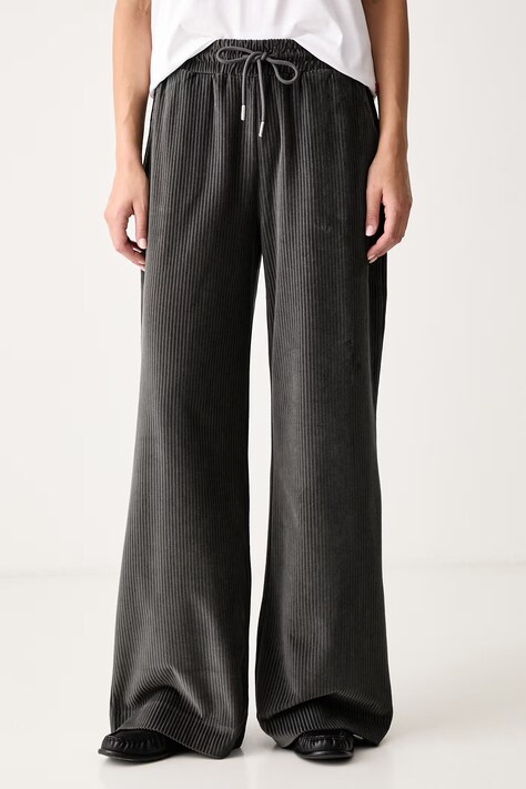 Joop! Spodnie damskie sztruksowe szare high waist 30105294