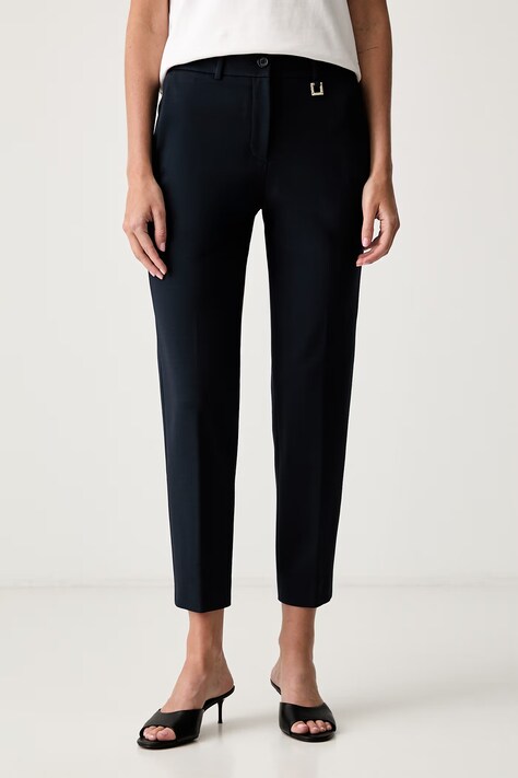 Joop! spodnie damskie z wiskozą granatowe regular waist 30102026