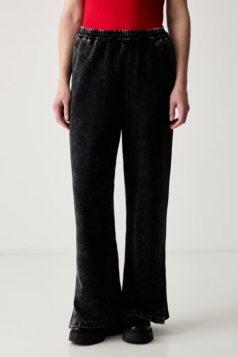 Karl Lagerfeld Jeans spodnie dresowe damskie bawełniane czarne high waist B3W10025