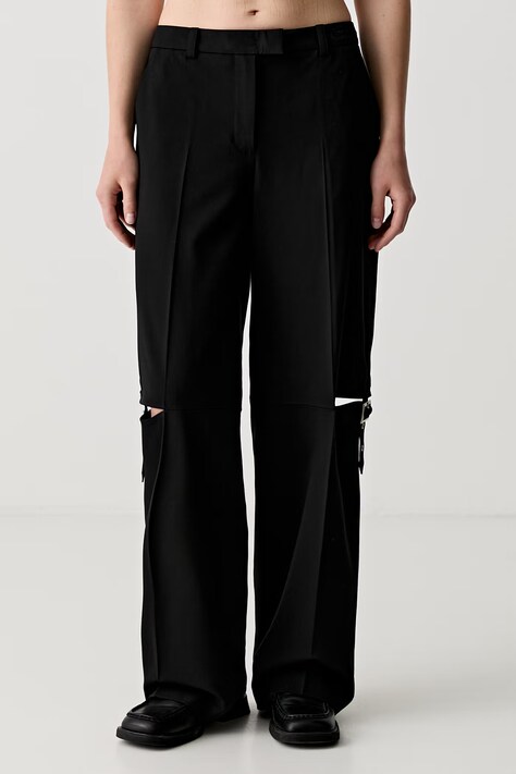 Karl Lagerfeld Jeans spodnie garniturowe damskie czarne high waist B3W10020