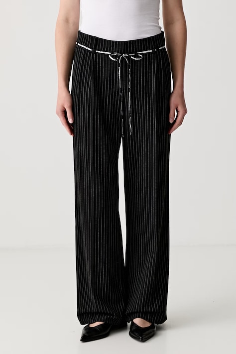 Karl Lagerfeld Jeans spodnie damskie z wiskozą czarne regular waist B3W10019