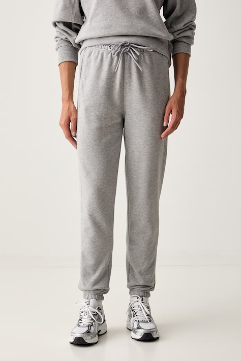 adidas by Stella McCartney spodnie dresowe damskie bawełniane szare high waist KR3070