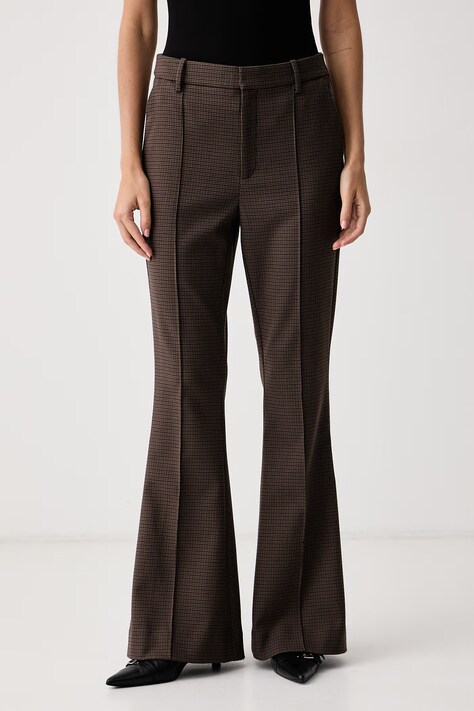 Gestuz Spodnie damskie GZlamia brązowe high waist 10911460