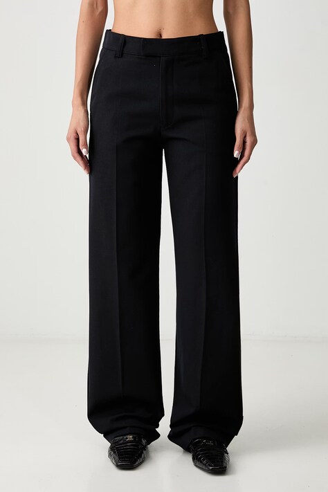 A.P.C. Becky spodnie z wełną damskie granatowe high waist COHKX.F08514