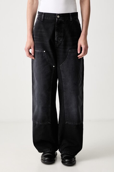 Carhartt WIP W Brandon Double Knee nohavice carpenter bavlnené dámske čierne high waist I037048