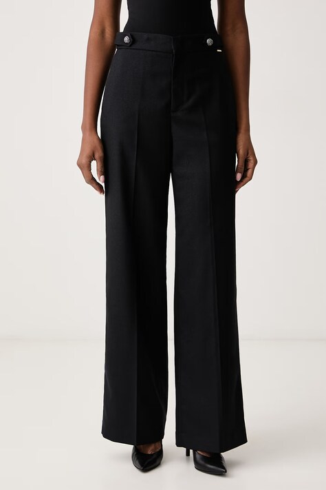 Twinset Nohavice dámske čierne high waist 262TT2531