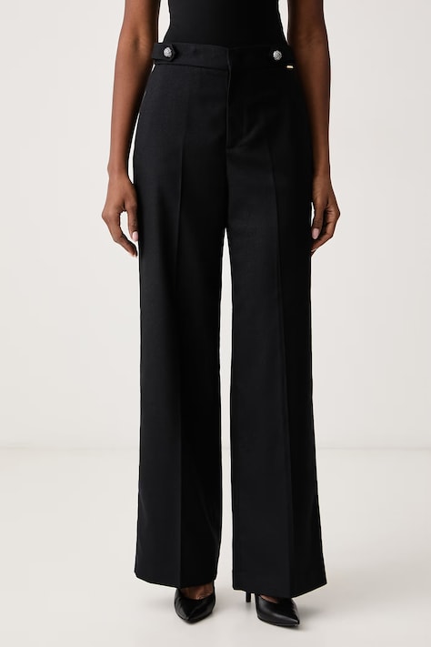 Twinset Nohavice dámske čierne high waist 262TT2531
