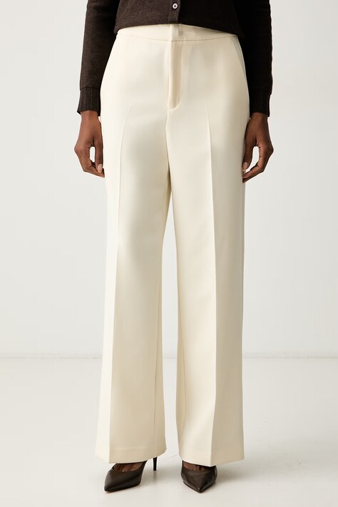 Twinset Nohavice dámske s viskózou béžové high waist 262TT2423