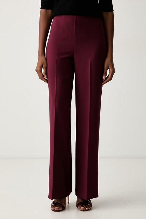 Twinset nohavice dámske s viskózou burgundské high waist 262TT2421