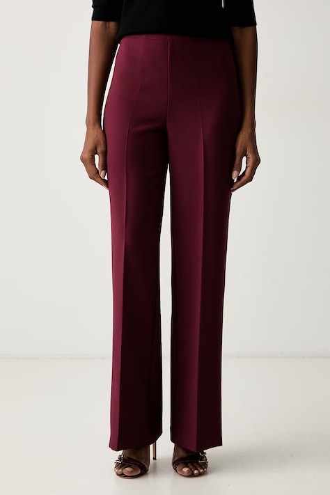 Twinset nohavice dámske s viskózou burgundské high waist 262TT2421