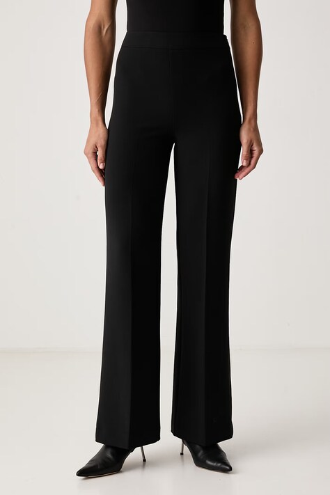 Twinset Spodnie damskie z wiskozą czarne high waist 262TT2421