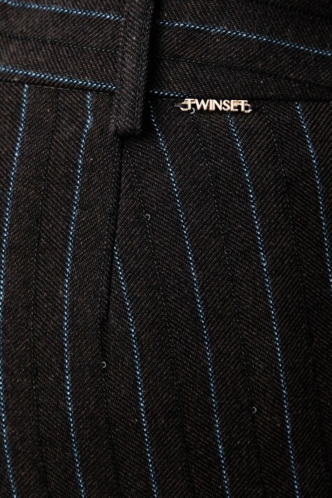 Twinset spodnie damskie z bawełną brązowe regular waist 262TF2021