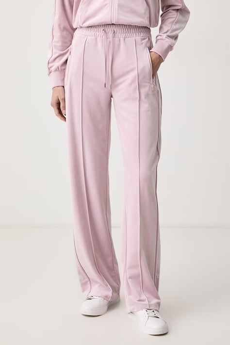 Guess Pantaloni de trening pentru femei din velur AMALIA roz V6BB10 K6303