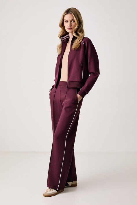 Guess Spodnie dresowe damskie SIBILLA bordowe high waist V6BB05 K6265